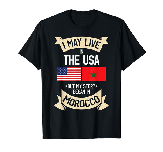 American Flag Morocco Moroccan Roots Gifts T-Shirt T-Shirt