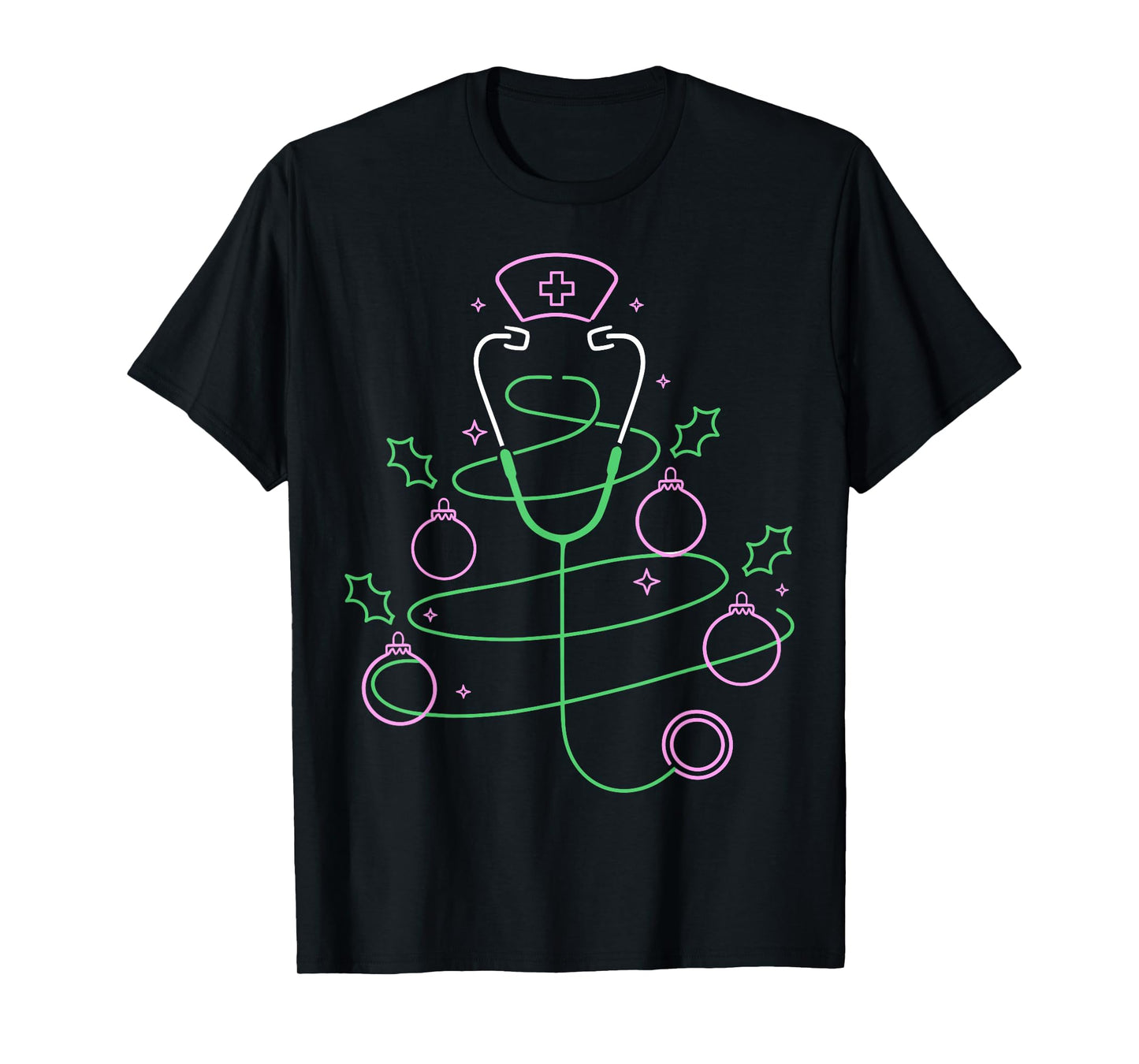 Christmas Tree Stethoscope Nurse Christmas T-Shirt
