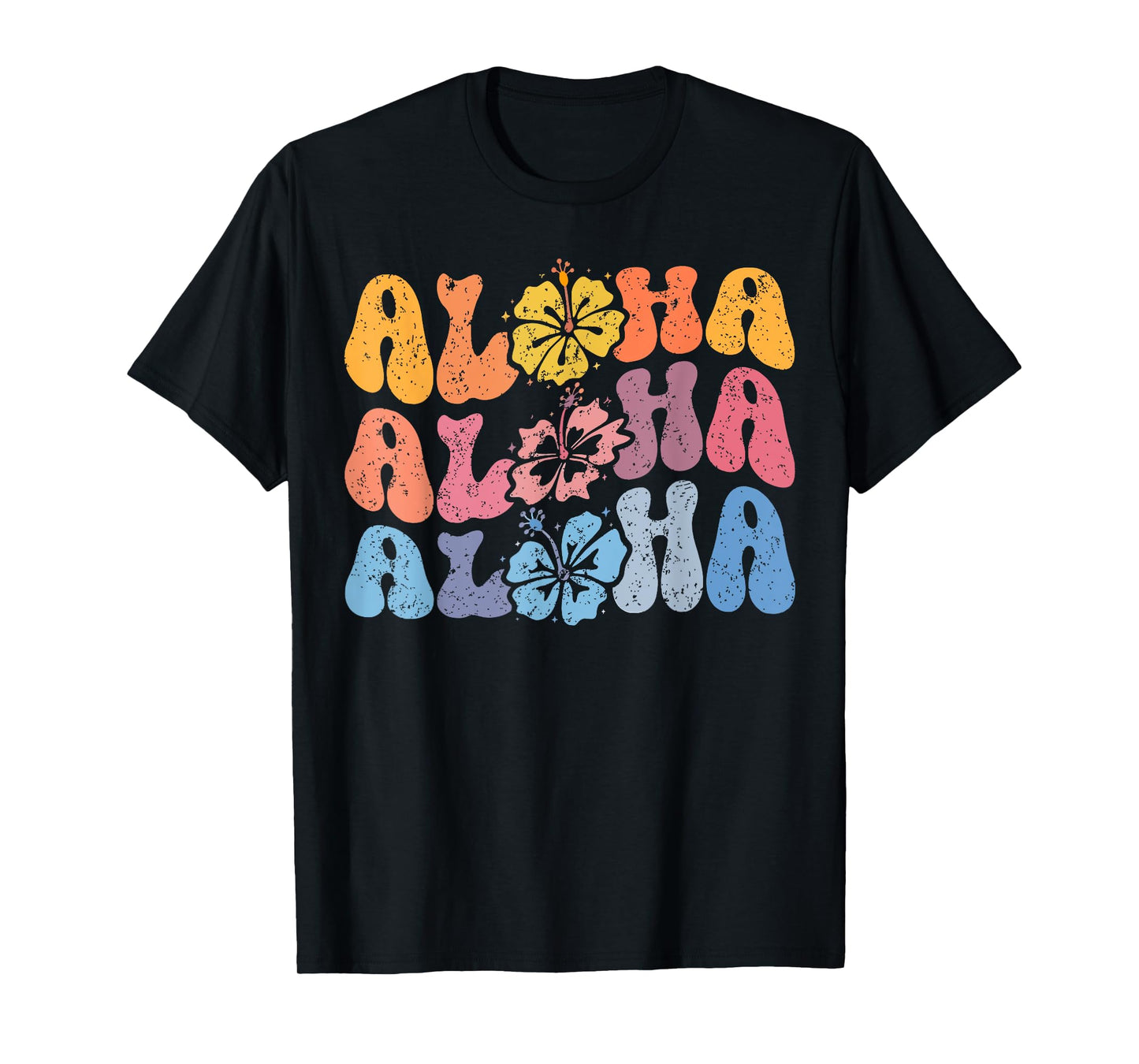 Aloha Hawaiian Summer Vacation Shaka Hibiscus Kids Girls T-Shirt