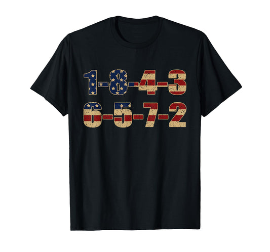 USA Flag 18436572 Firing Order Small Block Engine V8 Block T-Shirt