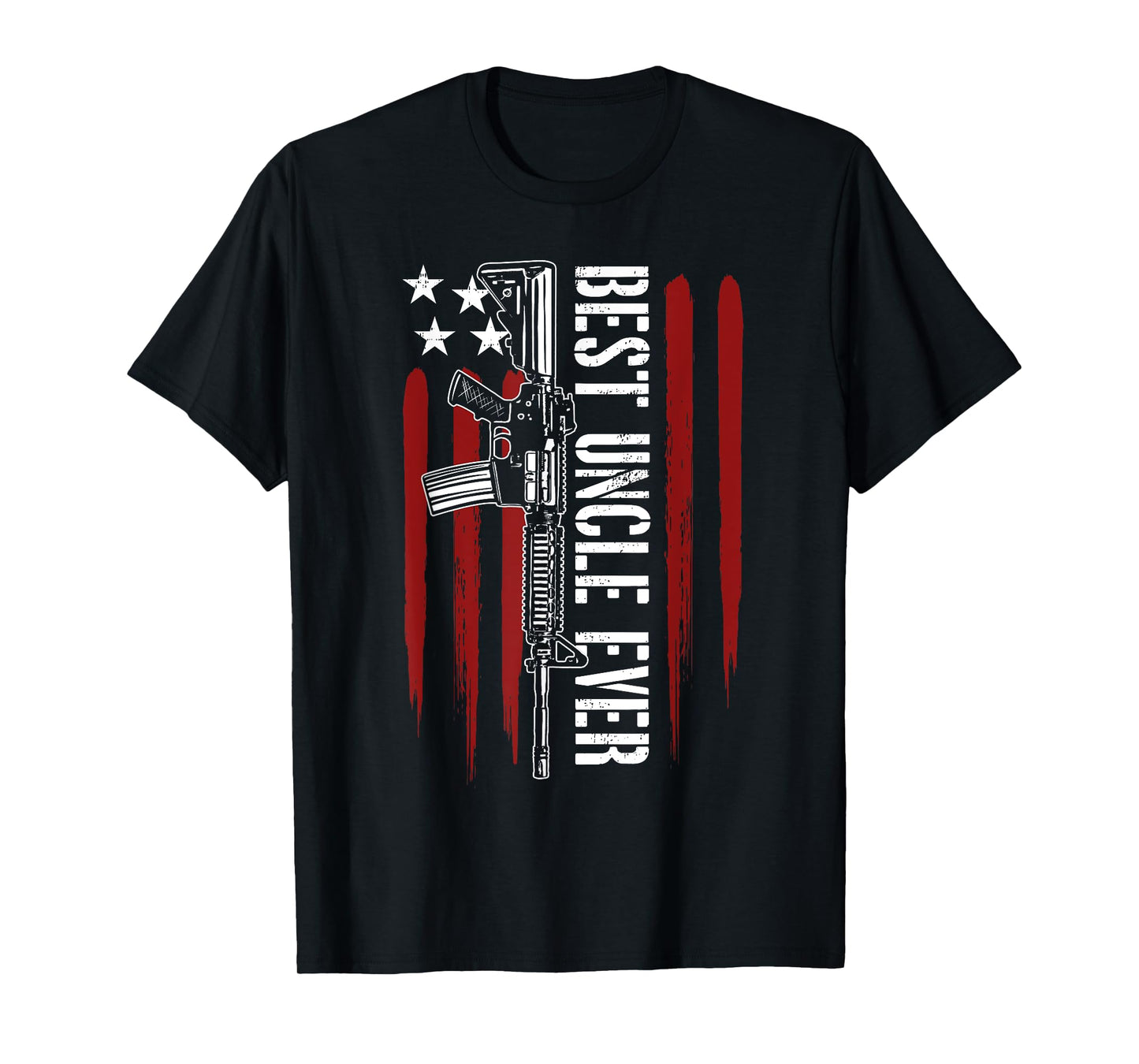 Best Uncle Ever Gun Rights AR-15 American Flag Patriotic Men T-Shirt