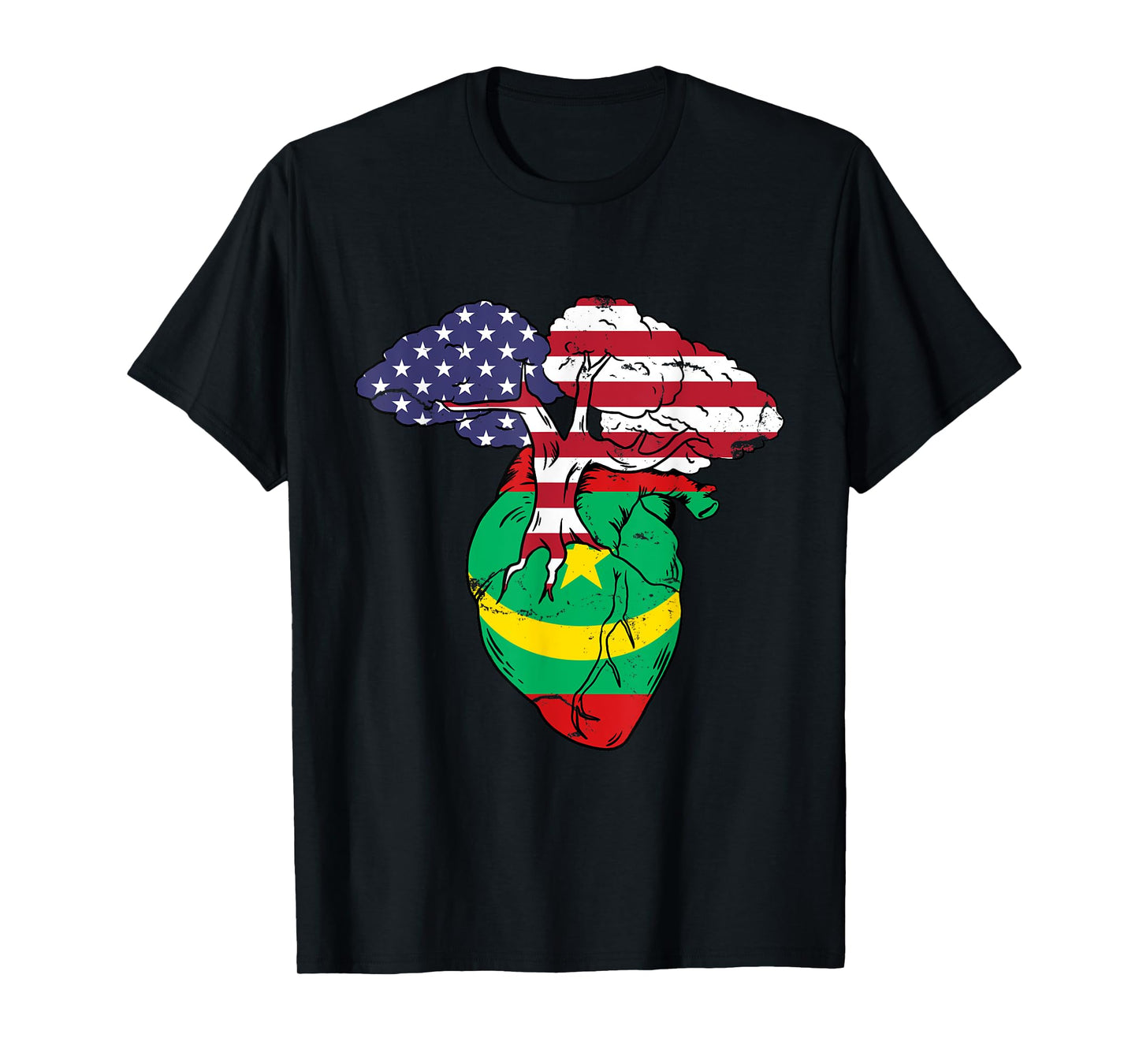 Mauritania Flag Mauritanian Mauritania Pride Heart T-Shirt