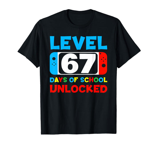 67th Day of School Level 67 Days of School Unlocked Gamer T-Shirt
