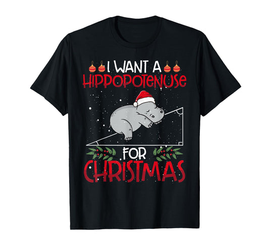 Christmas Math Teacher Funny Hypotenuse Math Hippotenuse Men Women T-Shirt