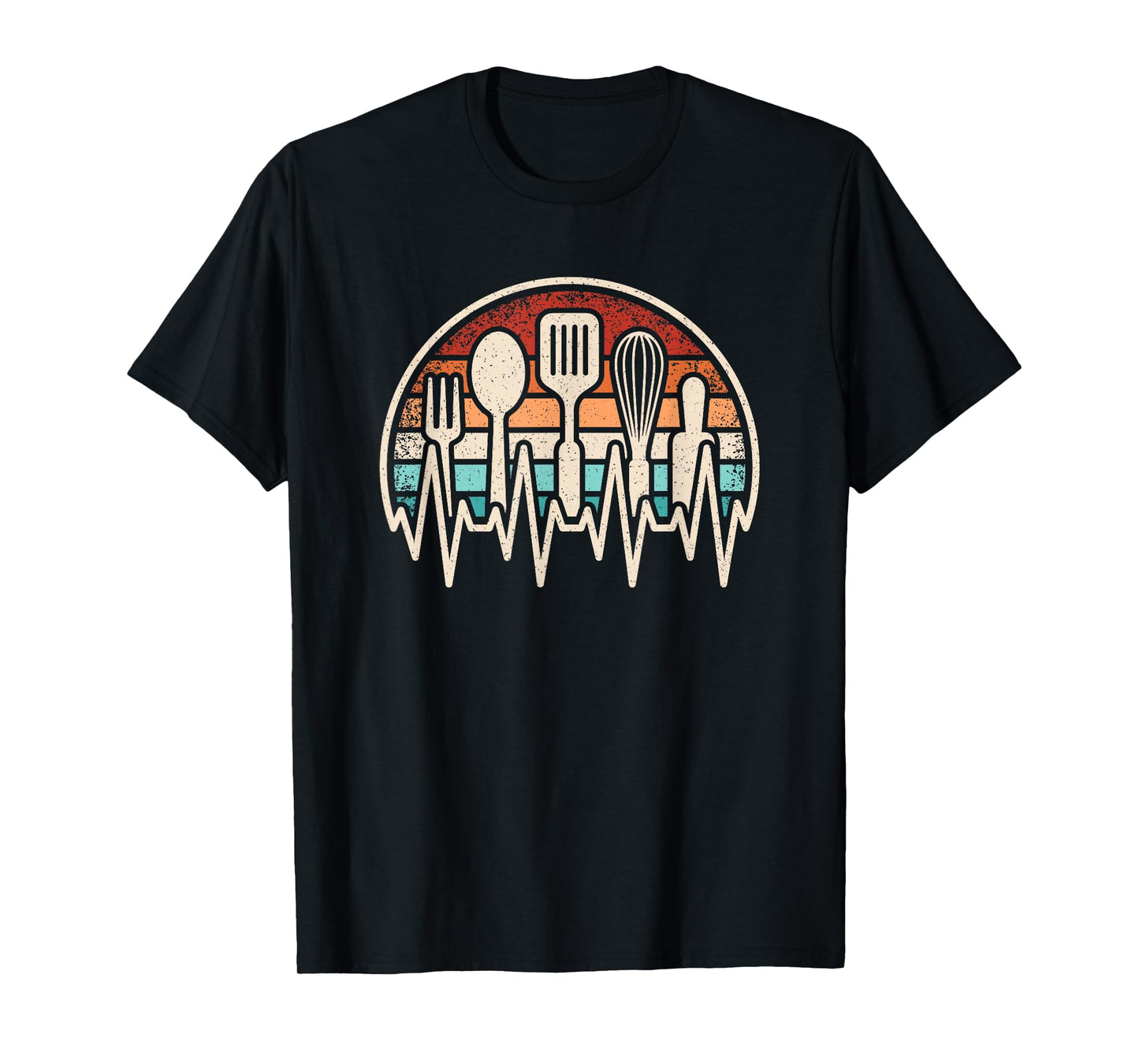 Cooking Heartbeat Funny Chef Retro Cook Men Boys T-Shirt
