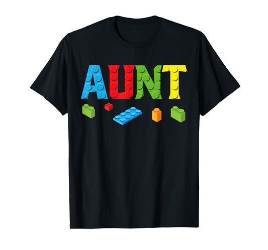 Aunt Master Builder Building Bricks Blocks Family Set Women T-Shirt
