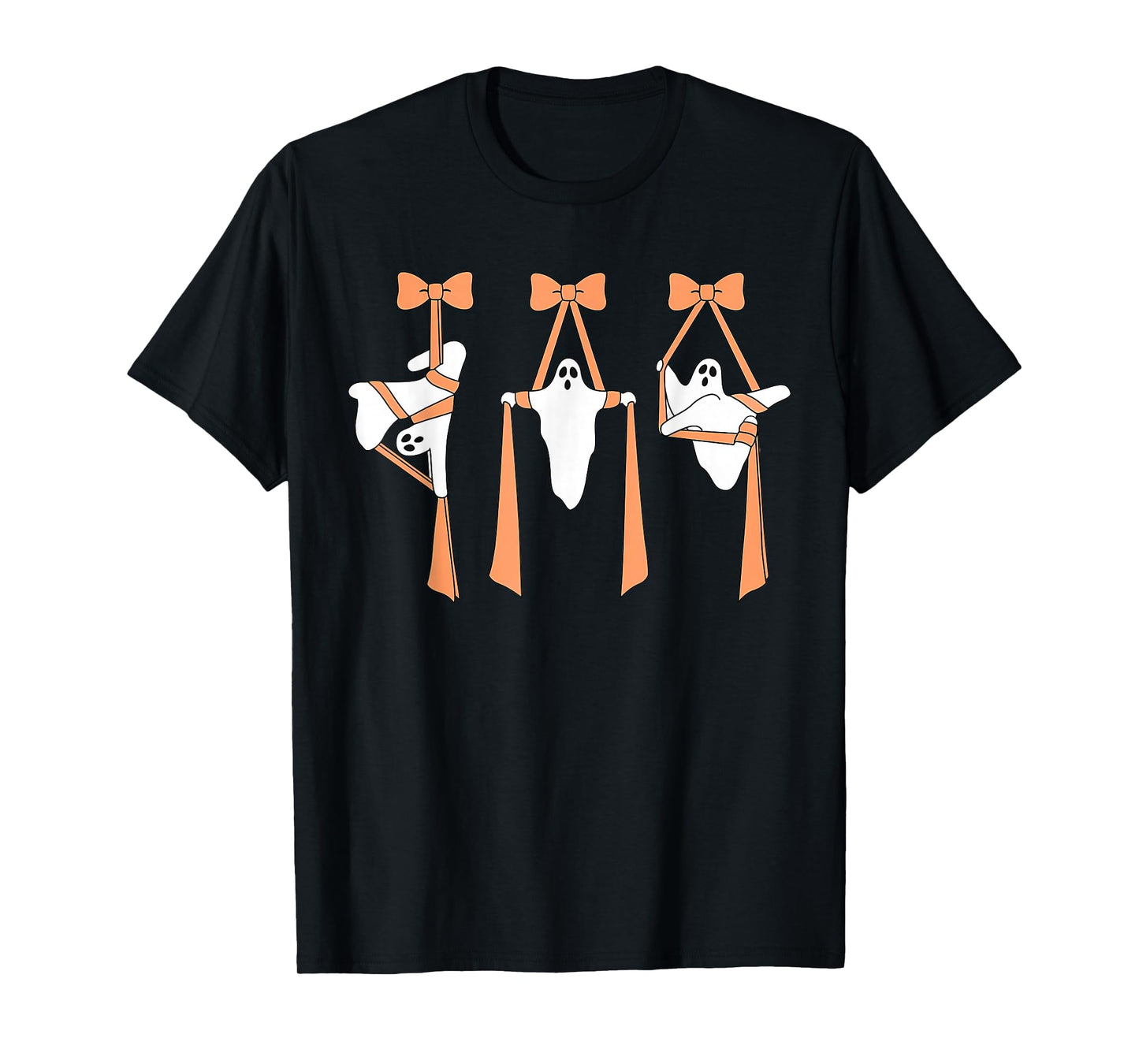 Ghost Aerial Silks Dance Aerialist Bow Aerial Yoga Halloween T-Shirt