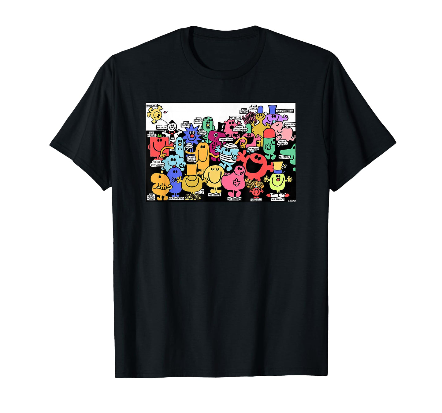 Mr. Men Little Miss Retro Colourful Comic Book Scene T-Shirt