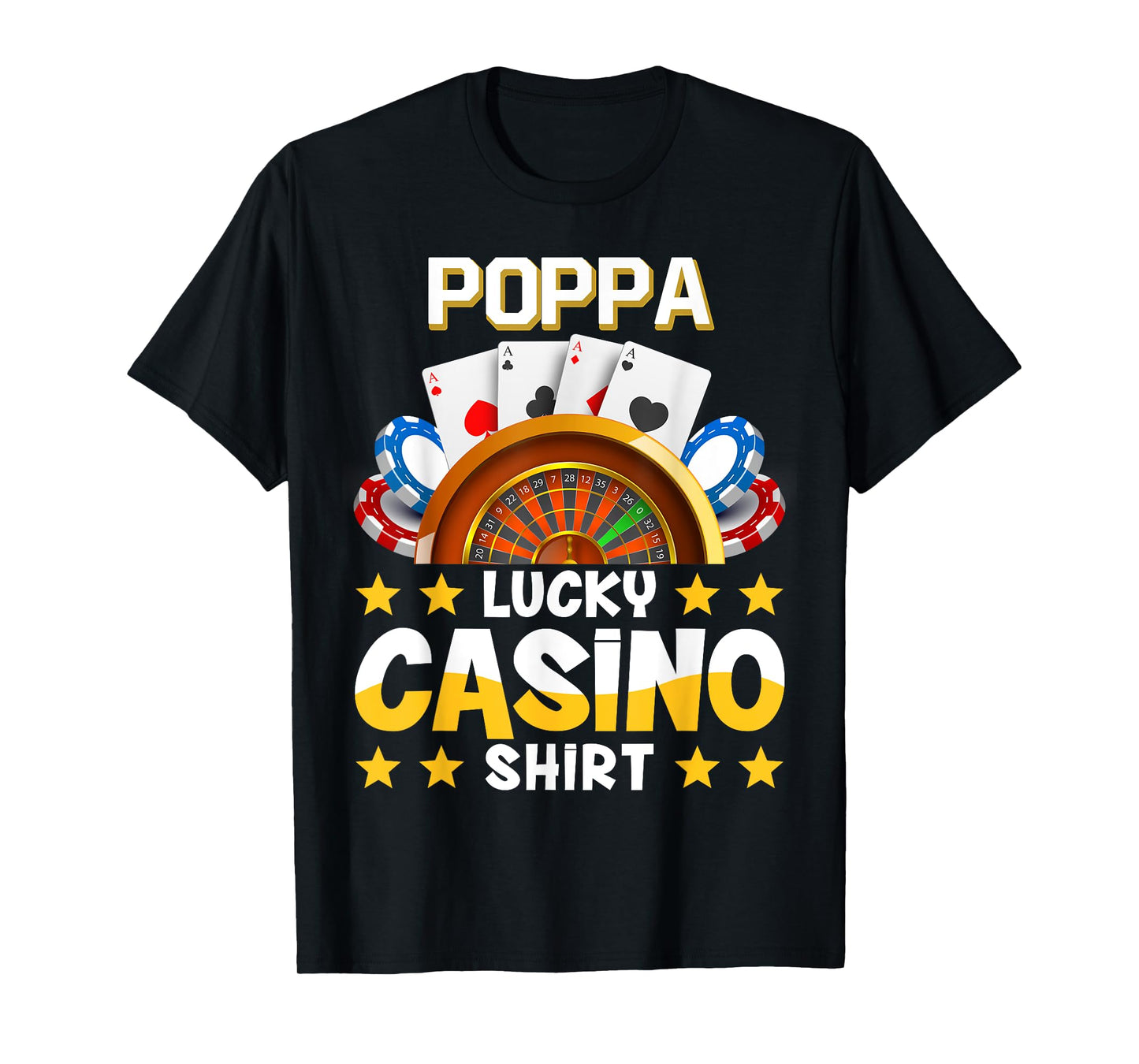 Casino Funny Shirt Poppa Lucky Casino Shirt T-Shirt
