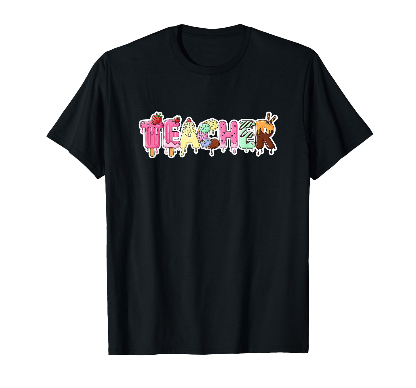 Vintage Ice Cream Teacher Shirt Women Funny Men Kindergarten T-Shirt
