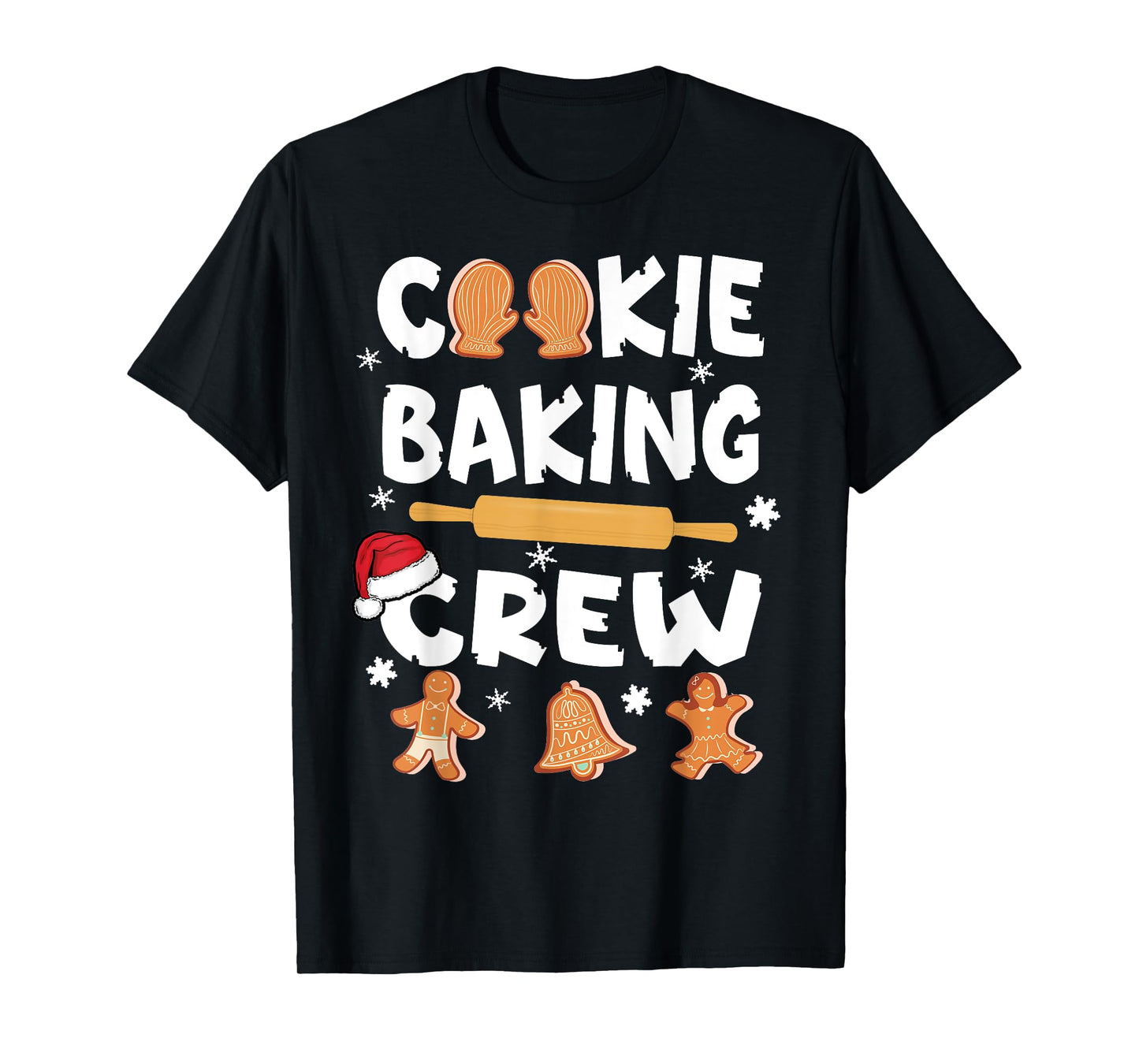 Cookie Baking Crew Funny Christmas 2022 Gingerbread Kids Tee T-Shirt