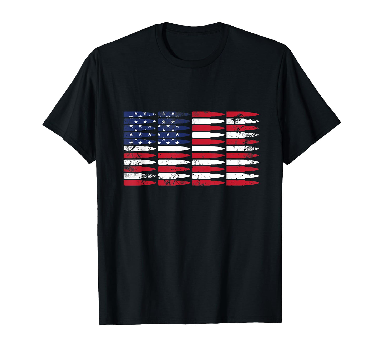 Pro Gun American US Flag Bullets Banner America 4th of July Women Men T-Shirt