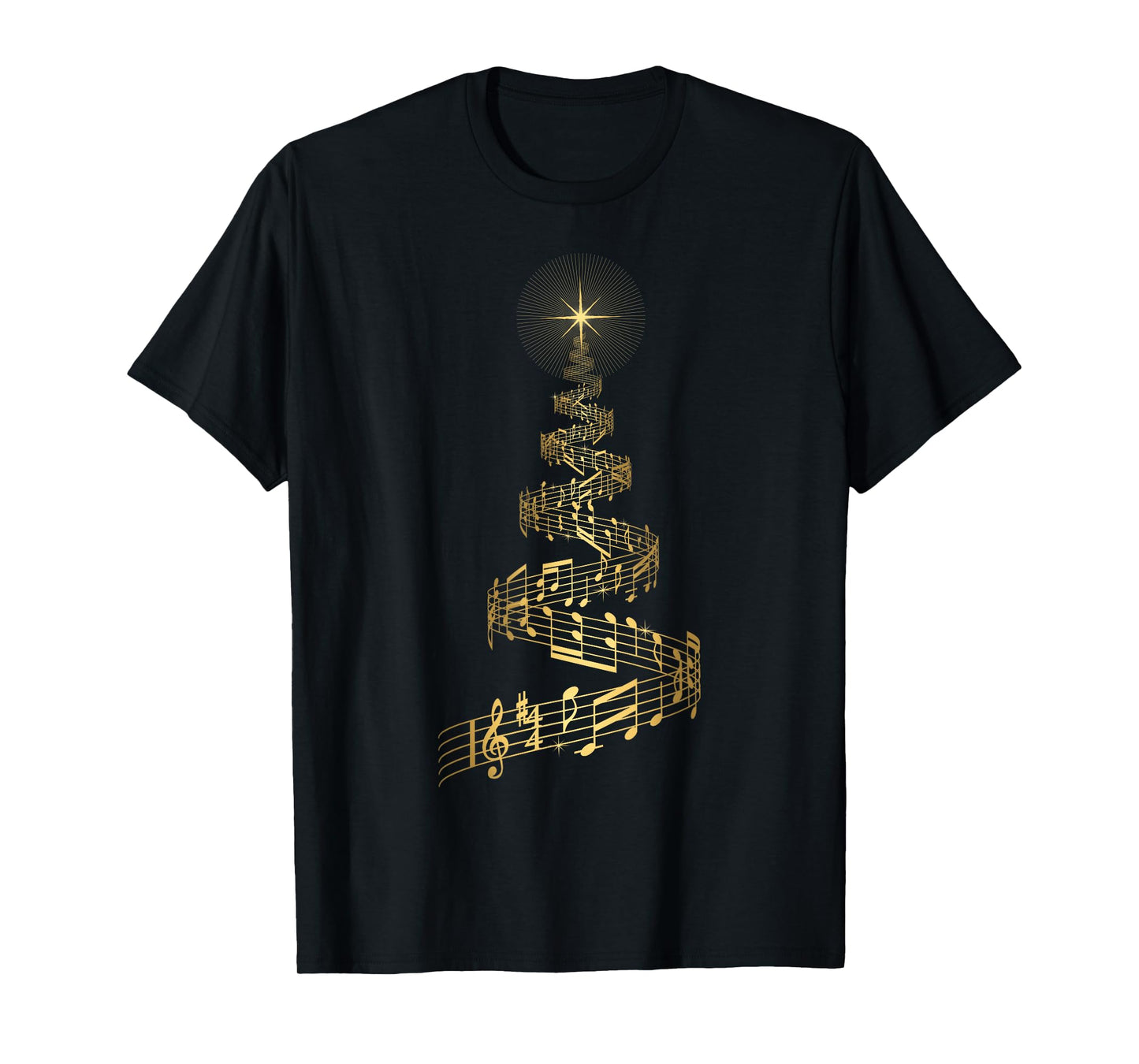 Christmas Tree Music Notes T Shirt Musical Xmas Tree Gift T-Shirt