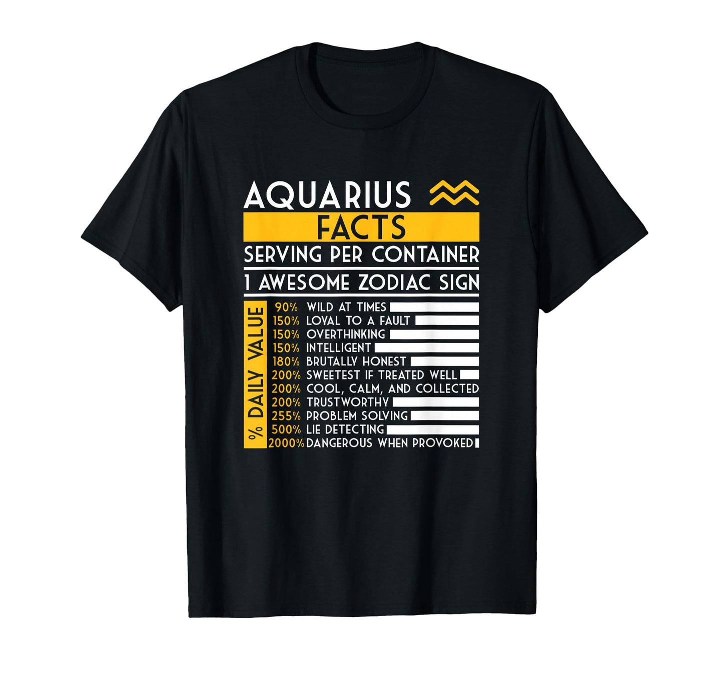 Aquarius Facts Zodiac Sign Horoscope Funny Astrology T-Shirt