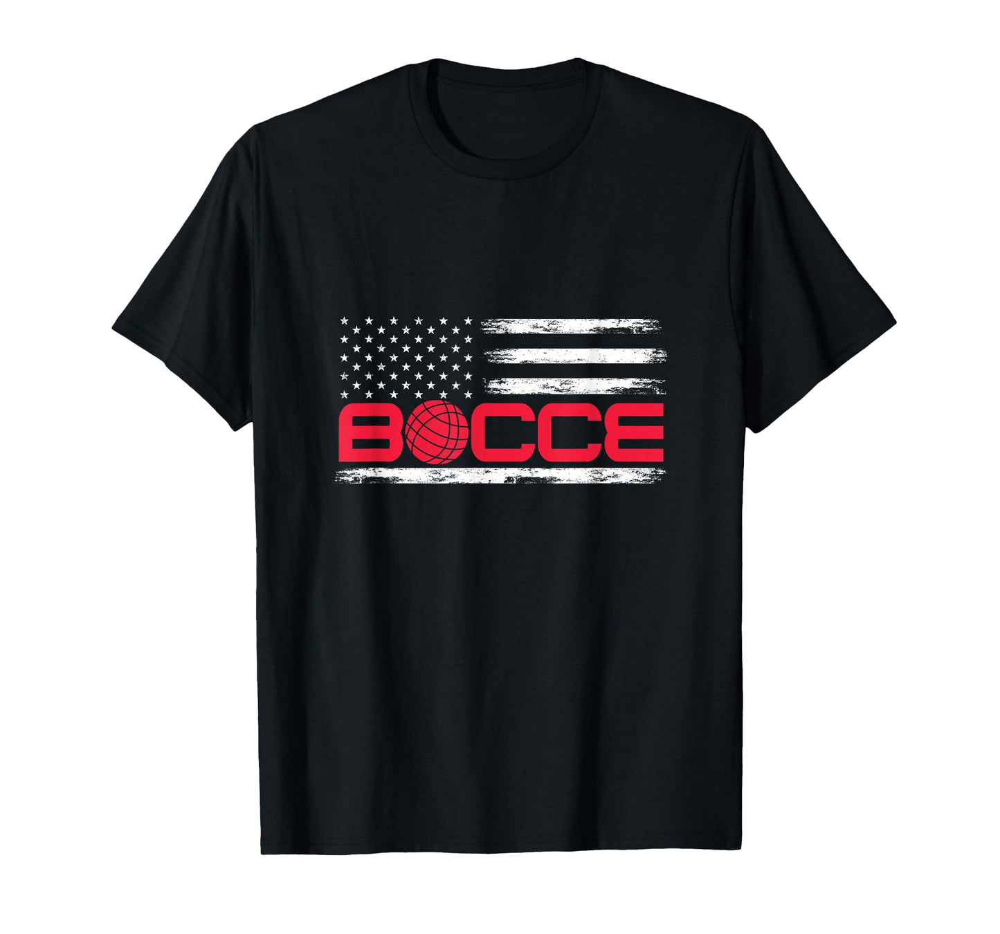 Bocce Ball American USA Flag Bocci Player 4th July Women Girls Kids Men T-Shirt