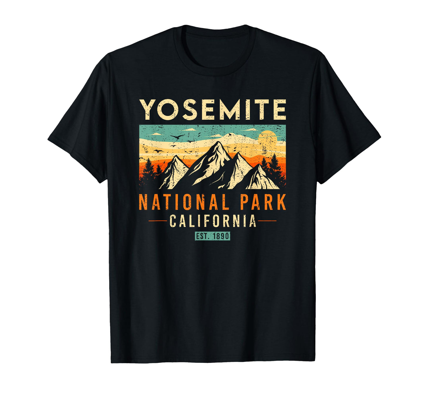 Yosemite Est 1890 California Vintage Retro National Park T-Shirt