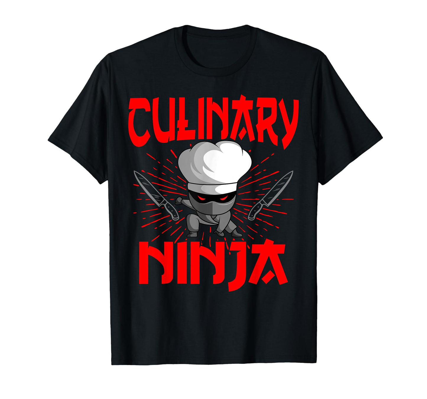 Chef Ninja Cook Kitchen Knife Hat Culinary Sous-Chef Cuisine T-Shirt