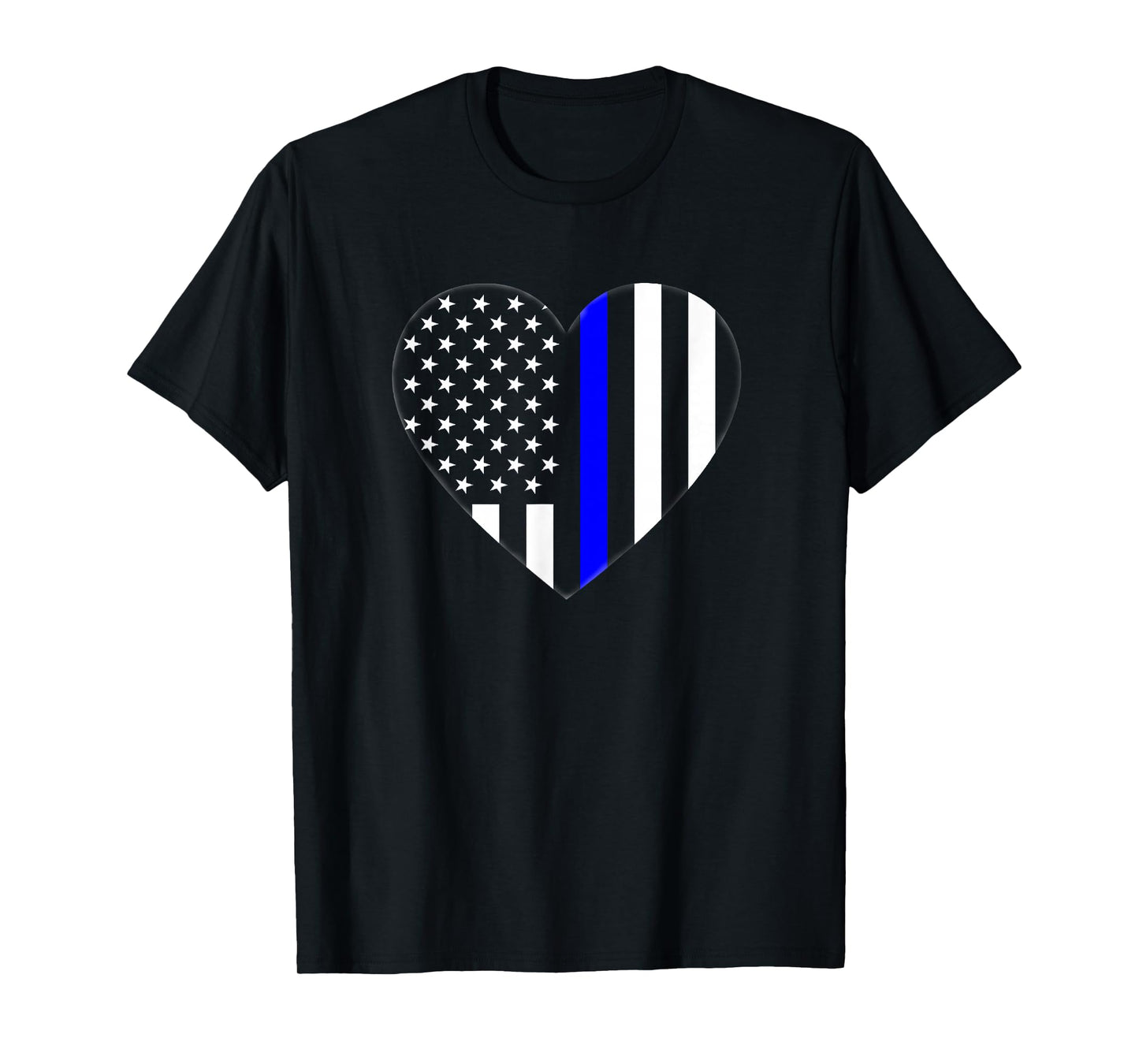 Love Our Police Officer US Flag Heart Thin Blue Line T-Shirt T-Shirt