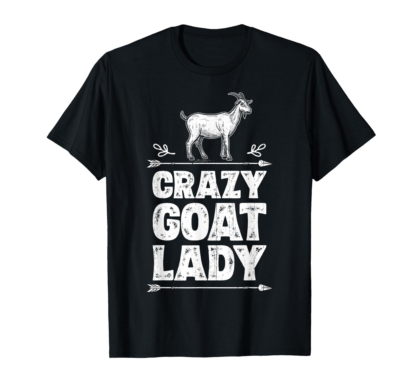 Crazy Goat Lady Girls Women Farmer Farm Animal Lover Vintage T-Shirt