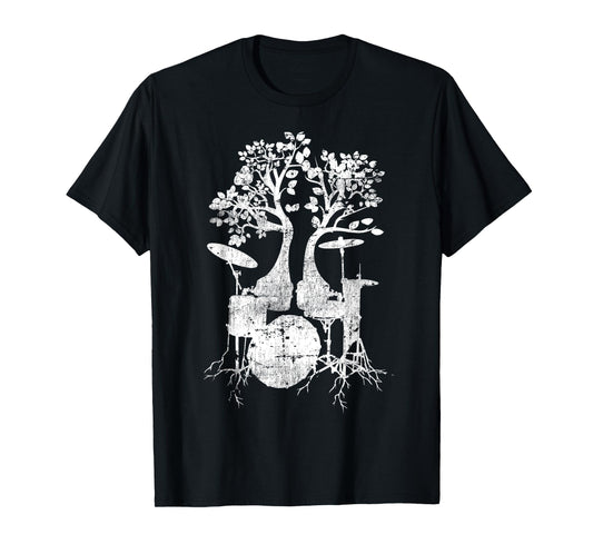 Cool Urban Distressed Drum Life T-Shirt - Drummer Tree Tee