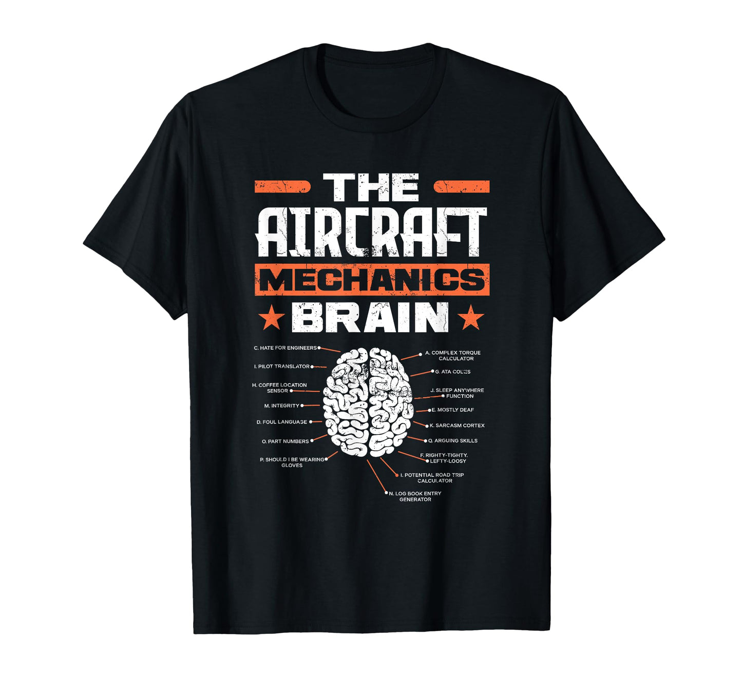 Aircraft Mechanics Brain Aviation Funny Aircraft Mechanic T-Shirt