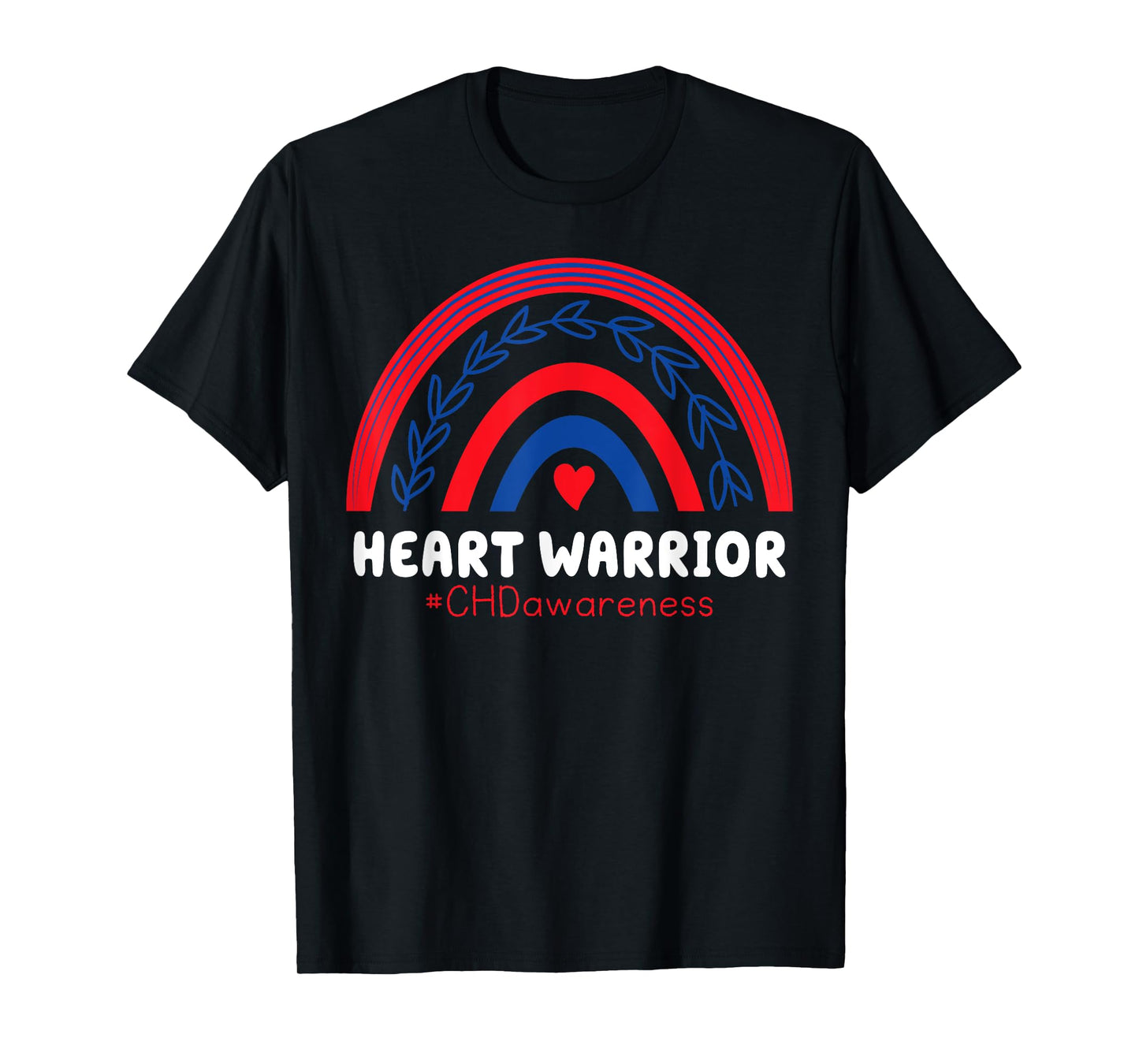 CHD Warrior Red & Blue Rainbow Heart Disease Awareness T-Shirt