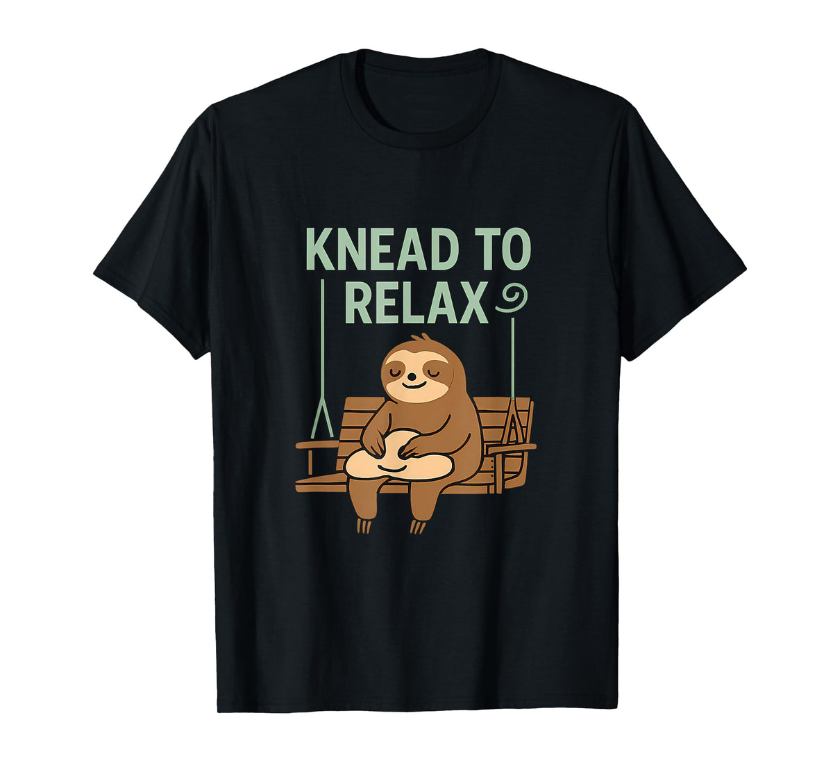Funny Sloth Baking Knead to Relax Graphic T-Shirt