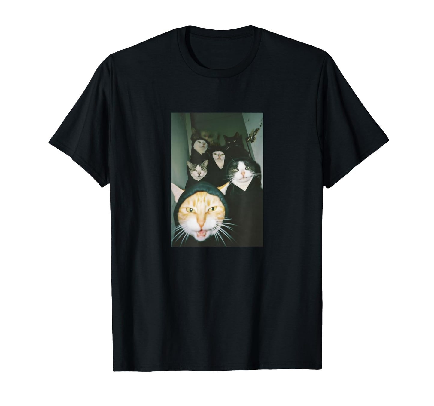 Funny Gangster Cats Thug Look Stare Cat Gang Meme T-Shirt