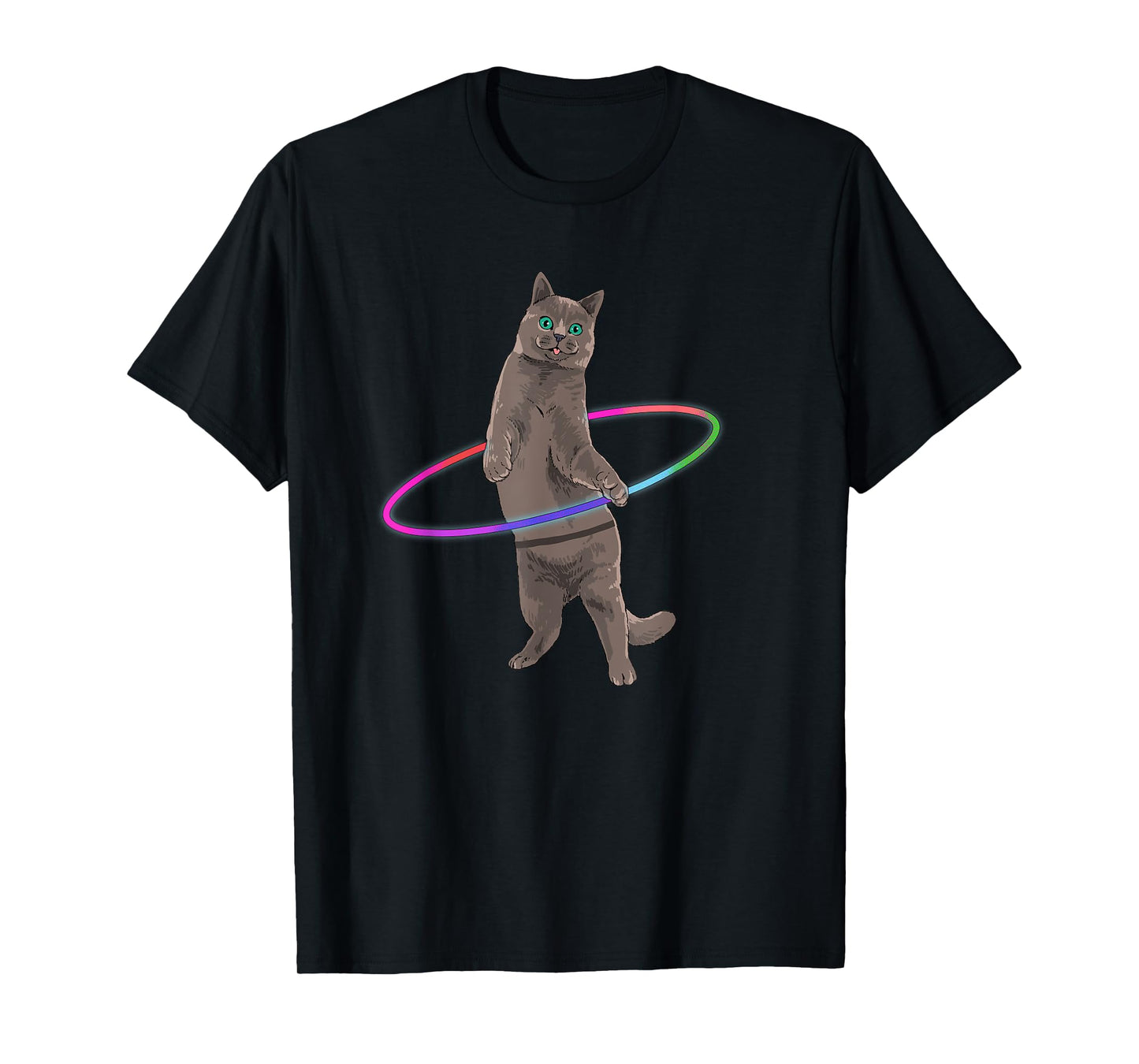 Weird Cat Shirt Kitten Dancing Hula Hoop Dance Cat Lover T-Shirt