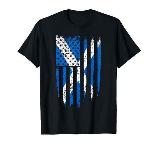 Scottish American Scotland & America Flag T-Shirt T-Shirt
