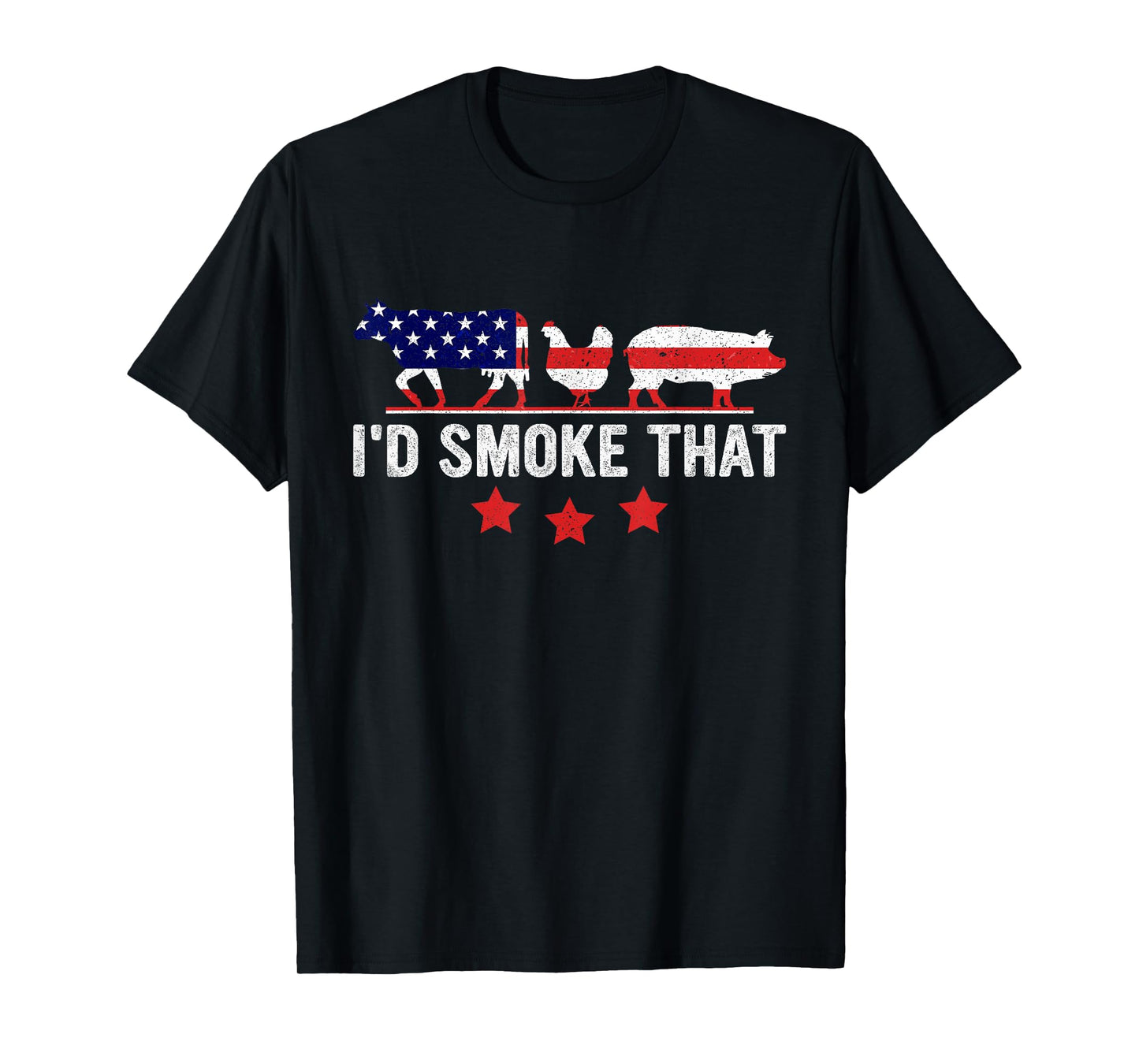 4th July I'd Smoke That Patriot Bbq Barbeque Cook Chef T-Shirt