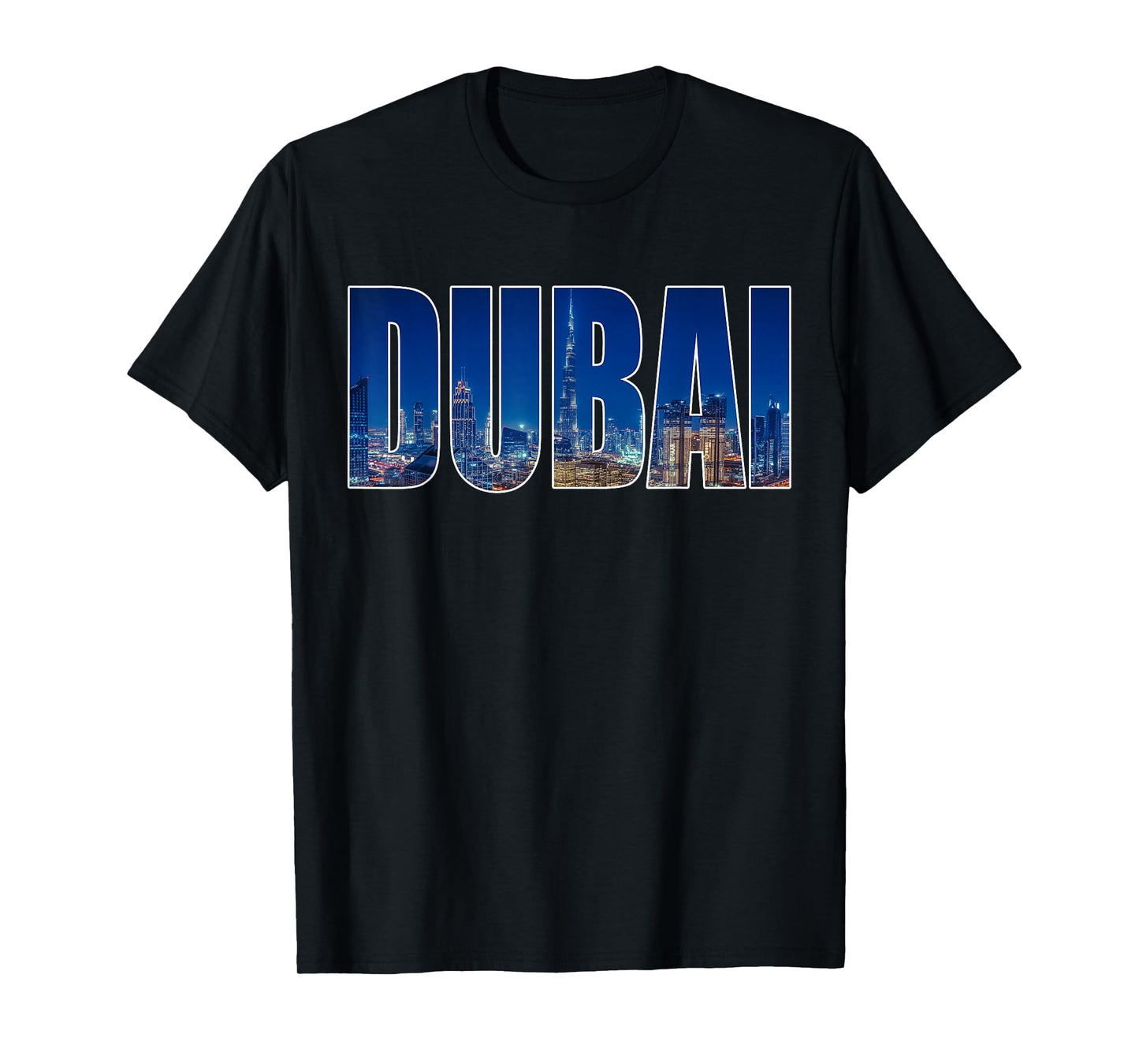 Dubai UAE Urban Skyline Photography Font T-Shirt