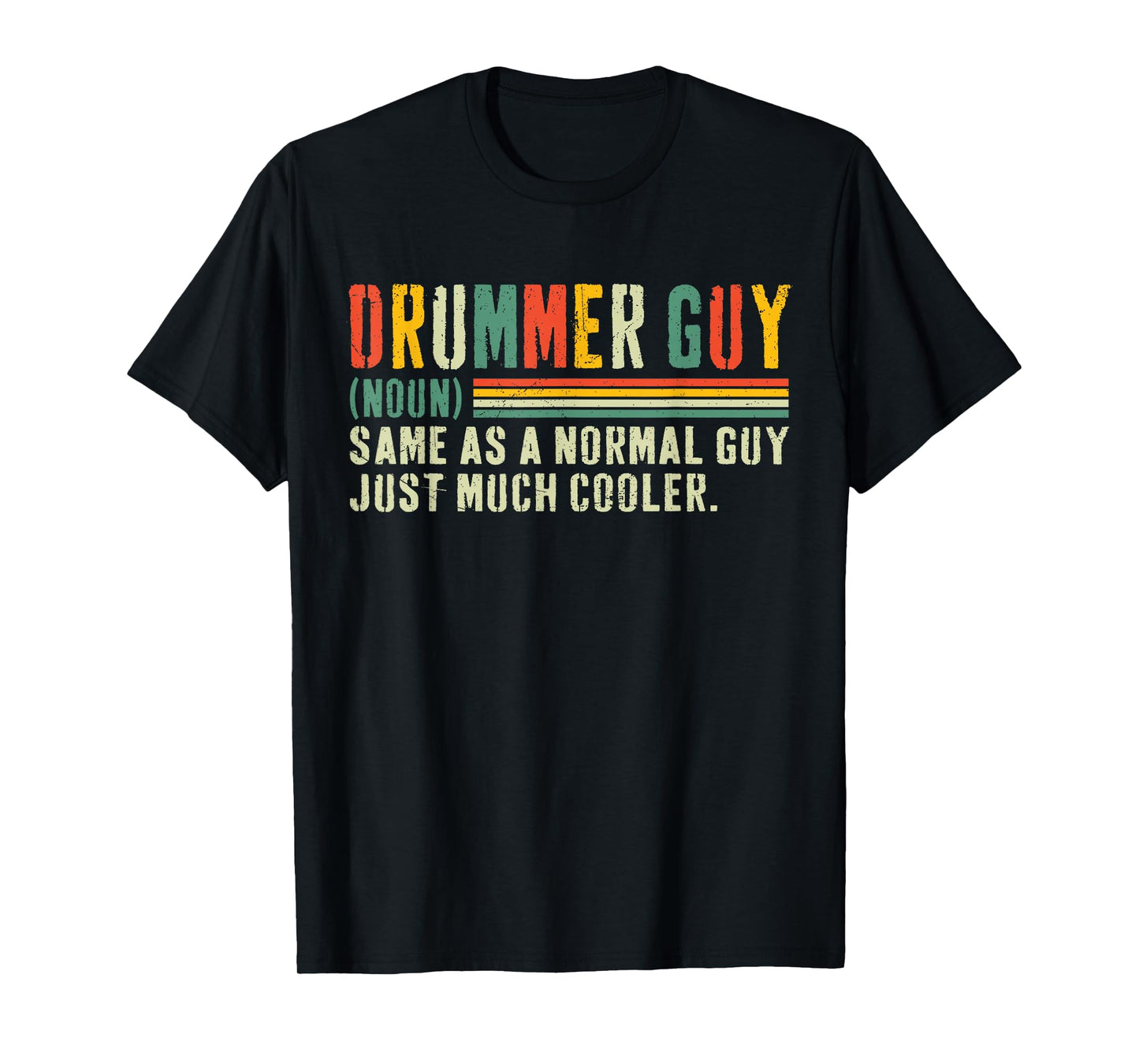 Drummer Guy Cool Vintage Drummer Guy Definition T-Shirt, Small, Black