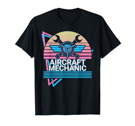 Aircraft Mechanic Aviation Retro T-Shirt