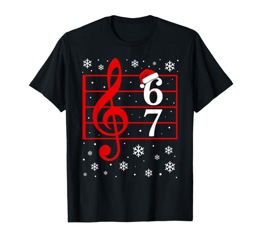 67 Music Meme Slang Musician Santa Music Teacher Christmas T-Shirt
