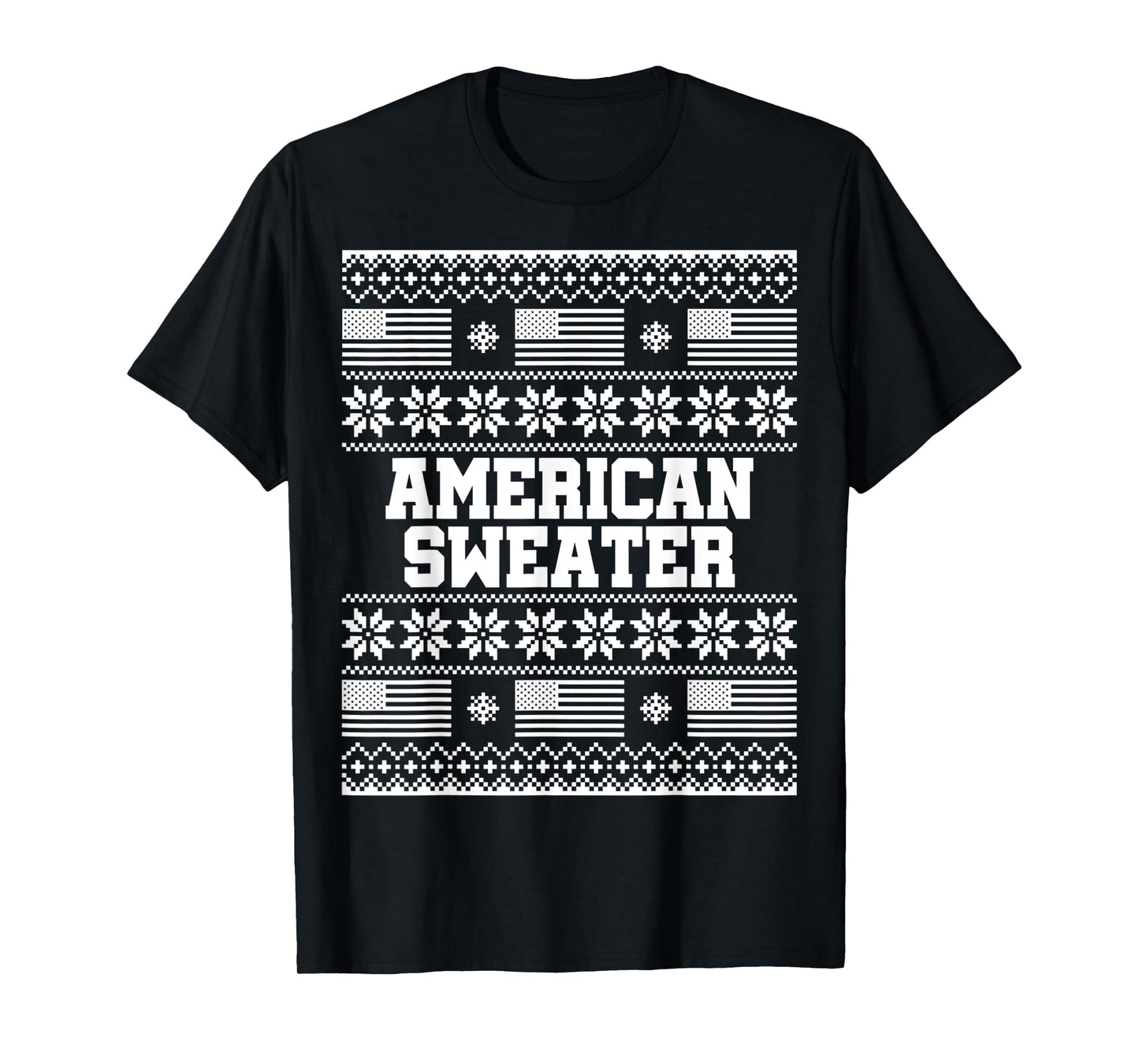 USA Flag American Sweater Men Women Christmas Ugly Sweater T-Shirt