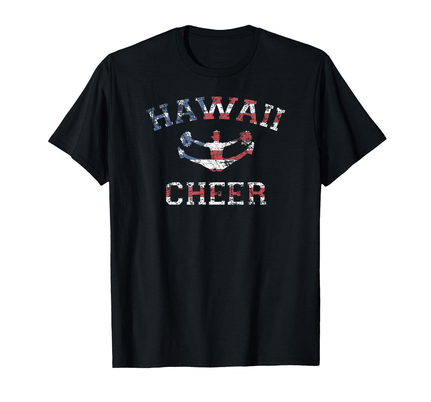 Hawaii Cheer Shirt USA Flag Vintage Cheerleading Gift T-Shirt