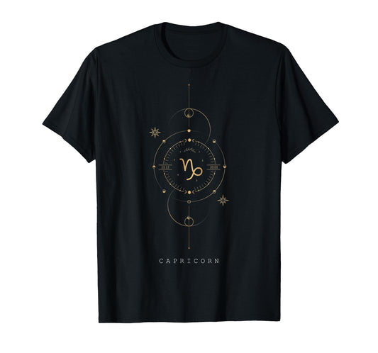 Capricorn Shirt for Women Bocho Style Womens April Signs T-Shirt