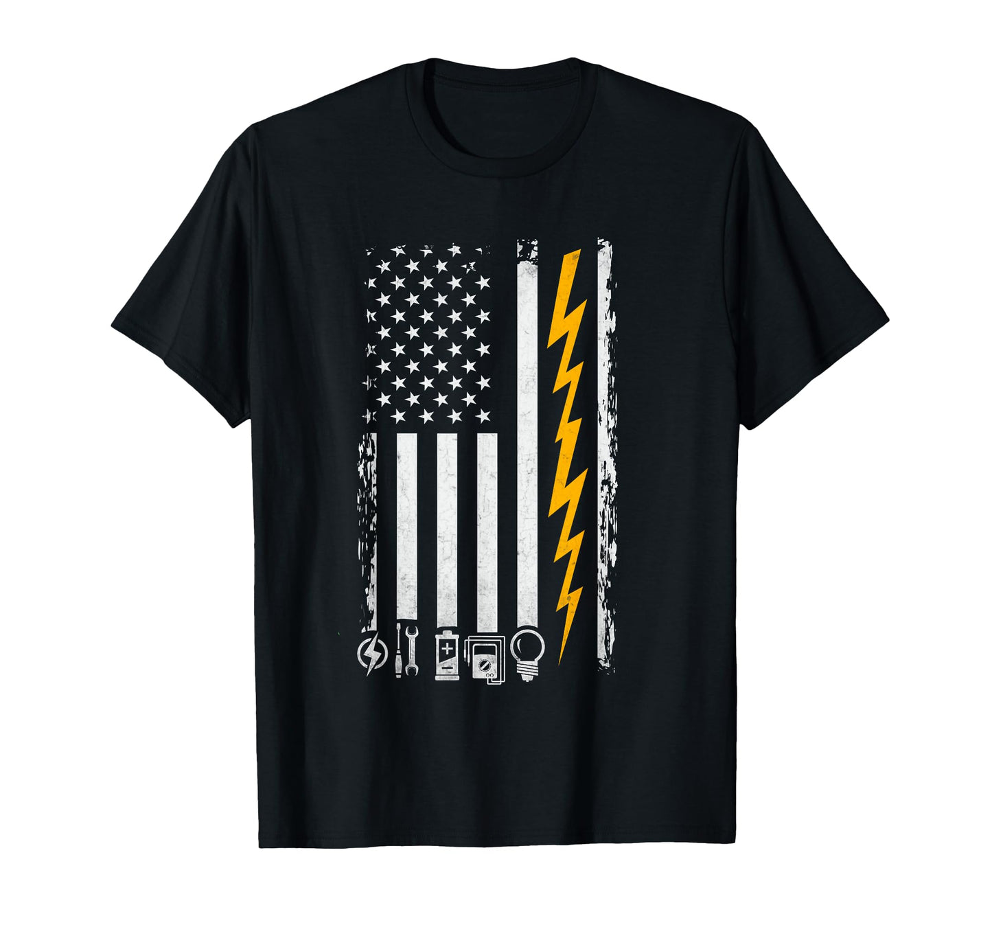 Electrician American Flag Funny Electricians Tools T-Shirt