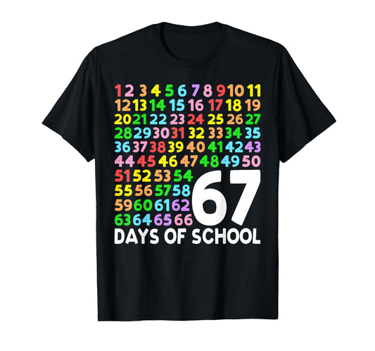 67 Days of School Teacher Kids Boy 67 Math Numbers 100th Day T-Shirt