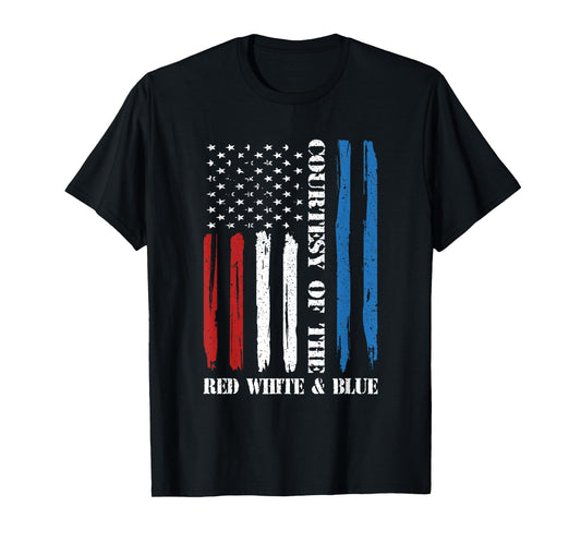 Vintage America Flag Red White Blue Tee T-Shirt