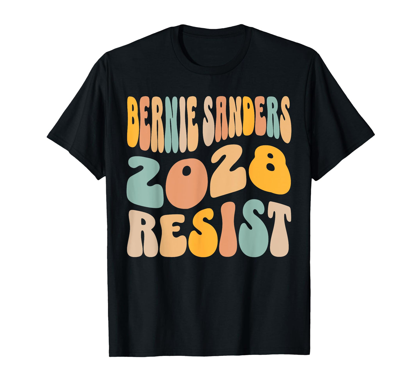 Bernie Sanders 2028 for President Resist Wavy Groovy T-Shirt