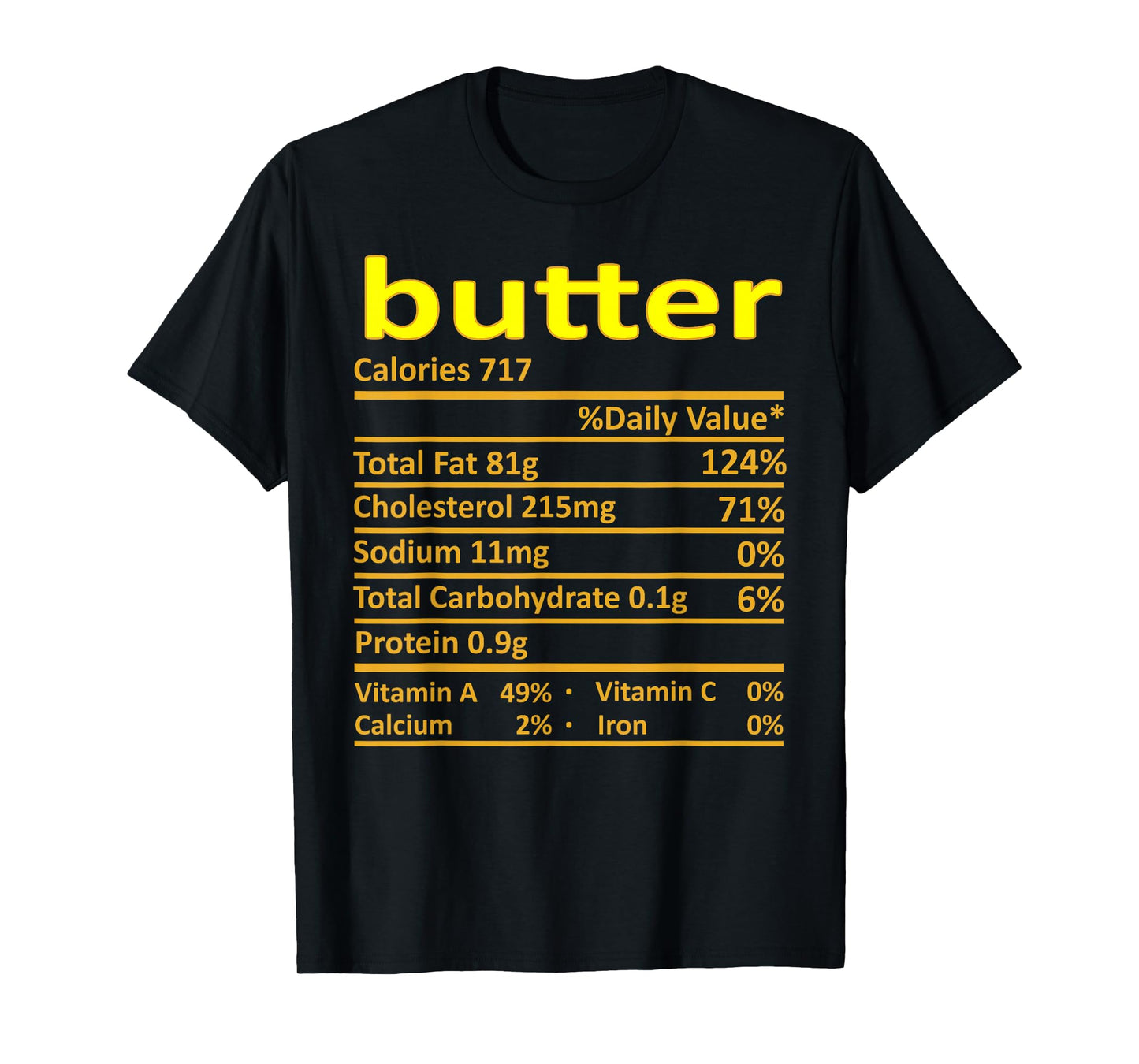 Butter Nutrition Funny Thanksgiving Costume Food Christmas T-Shirt