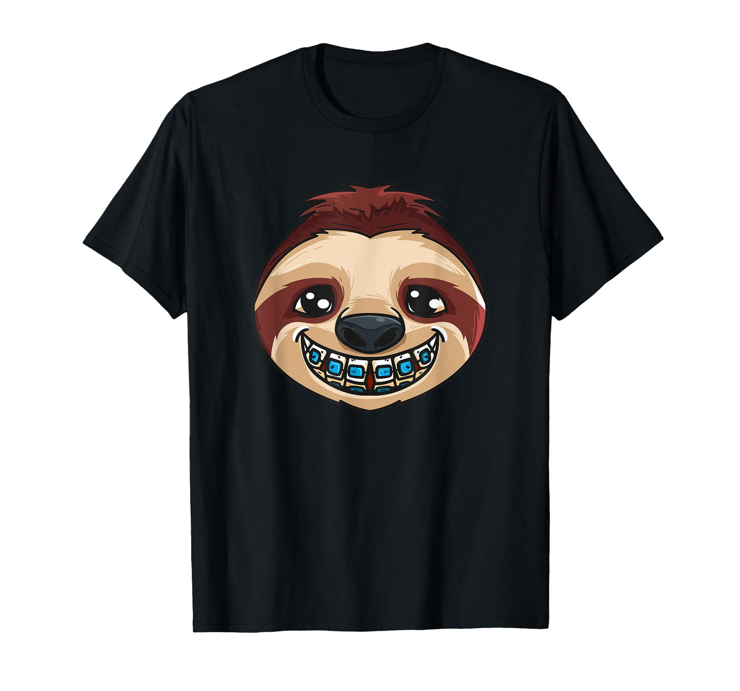 Cute Sloth Head With Dental Braces Dental Dentist Dentistry T-Shirt