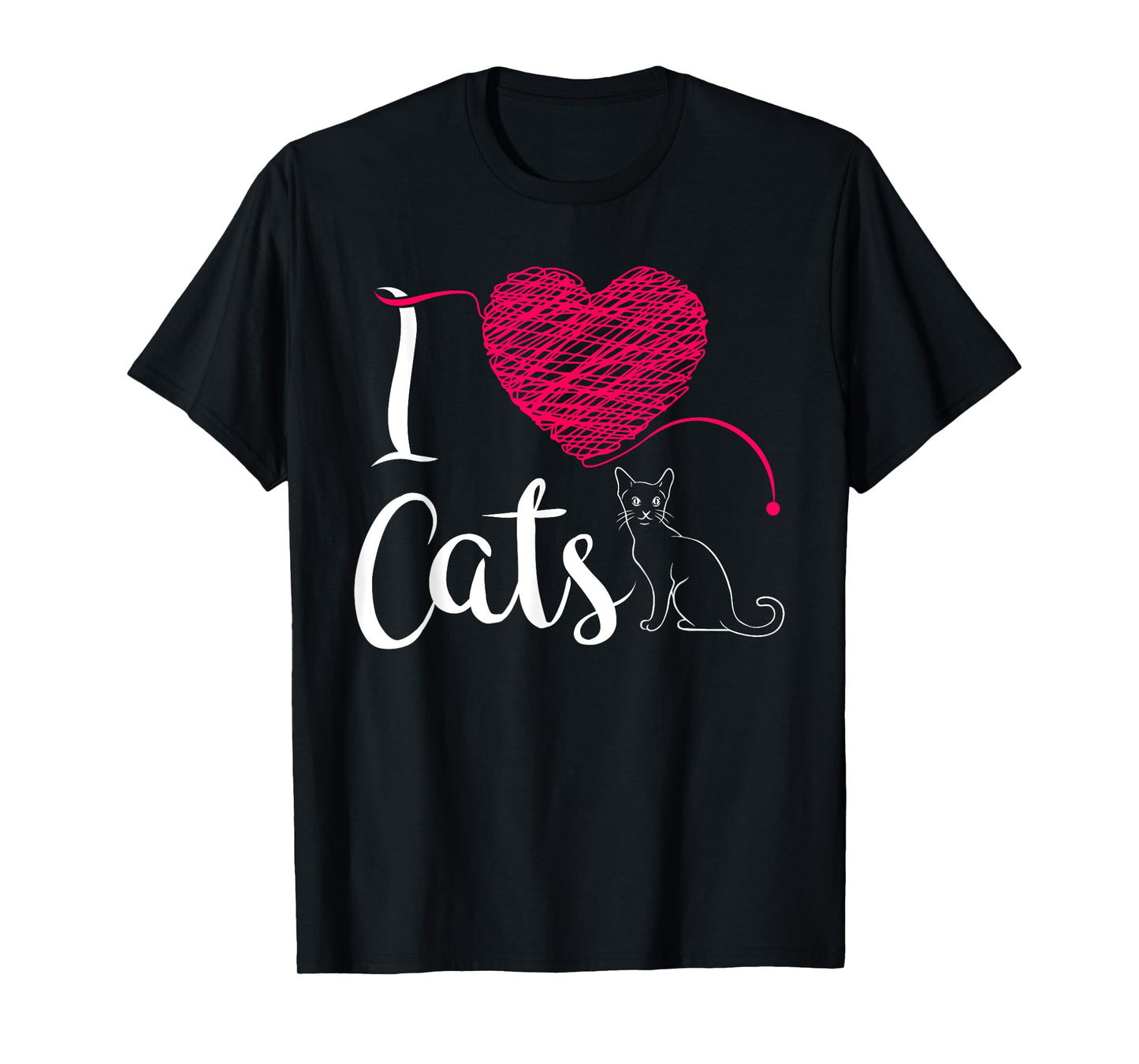 I Love Cats & Kittens - Cat Lover Gift T-Shirt for Men Women Kids