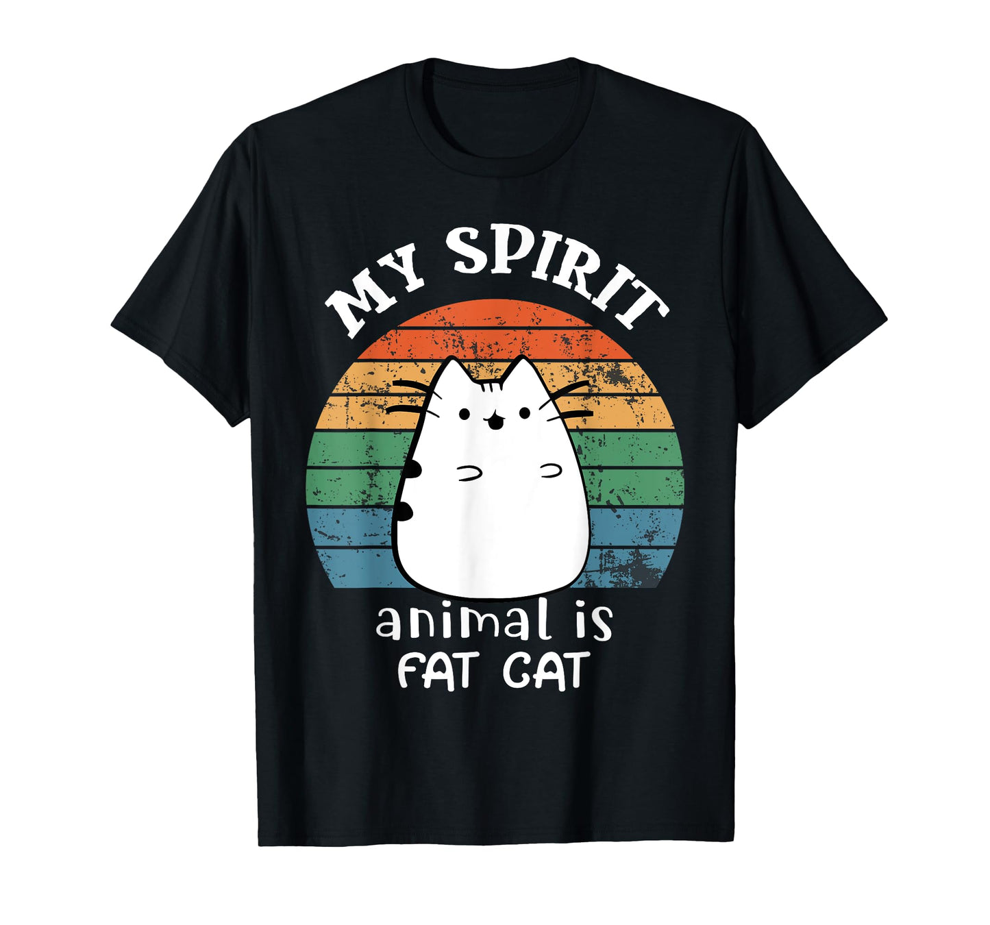 My spirit animal is fat cat For Fat Cat Lover Vintage Style T-Shirt for Men Women Girls Kids