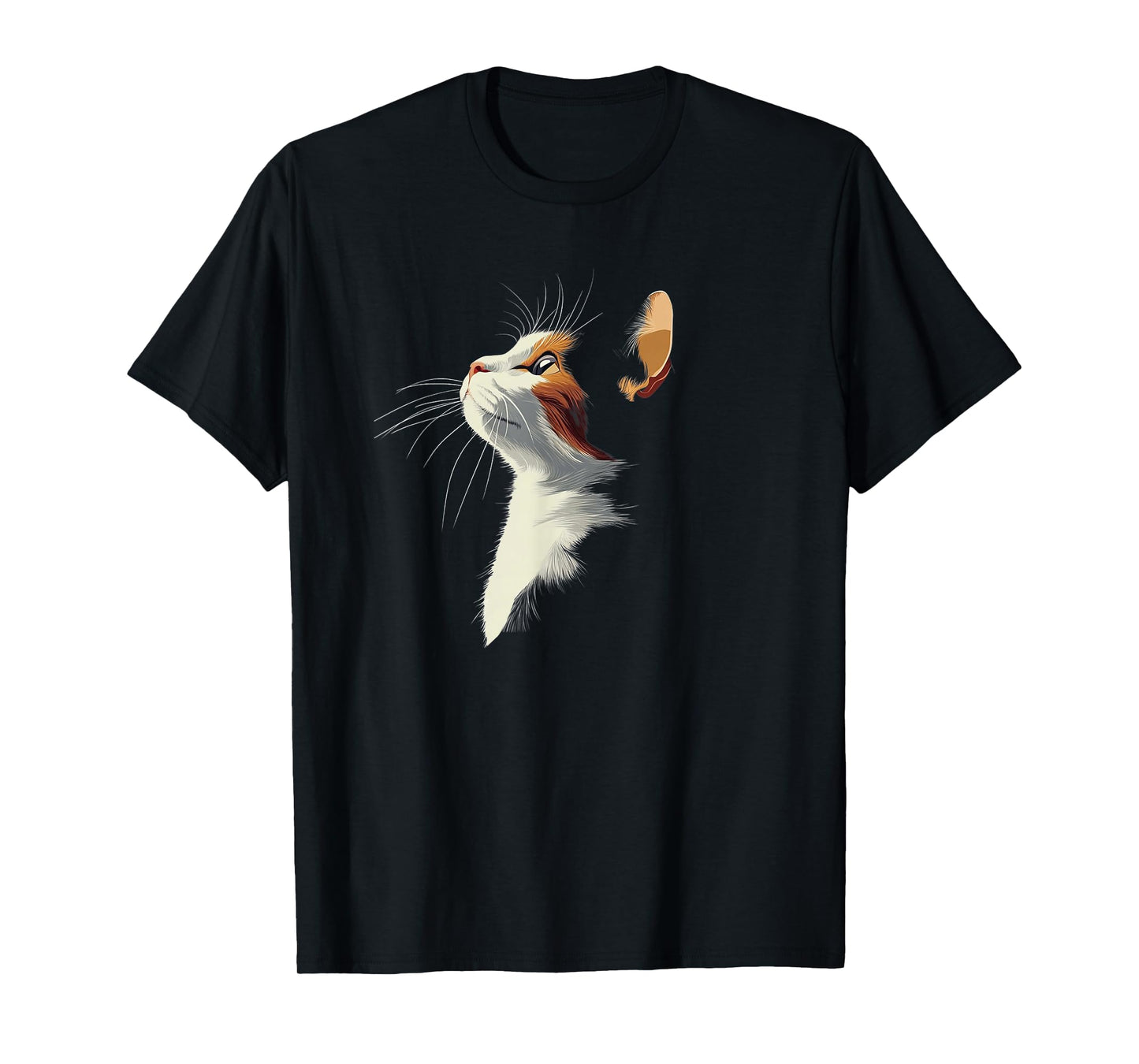 Beautiful Womens Girls Illustration Art Calico Cat Lover T-Shirt