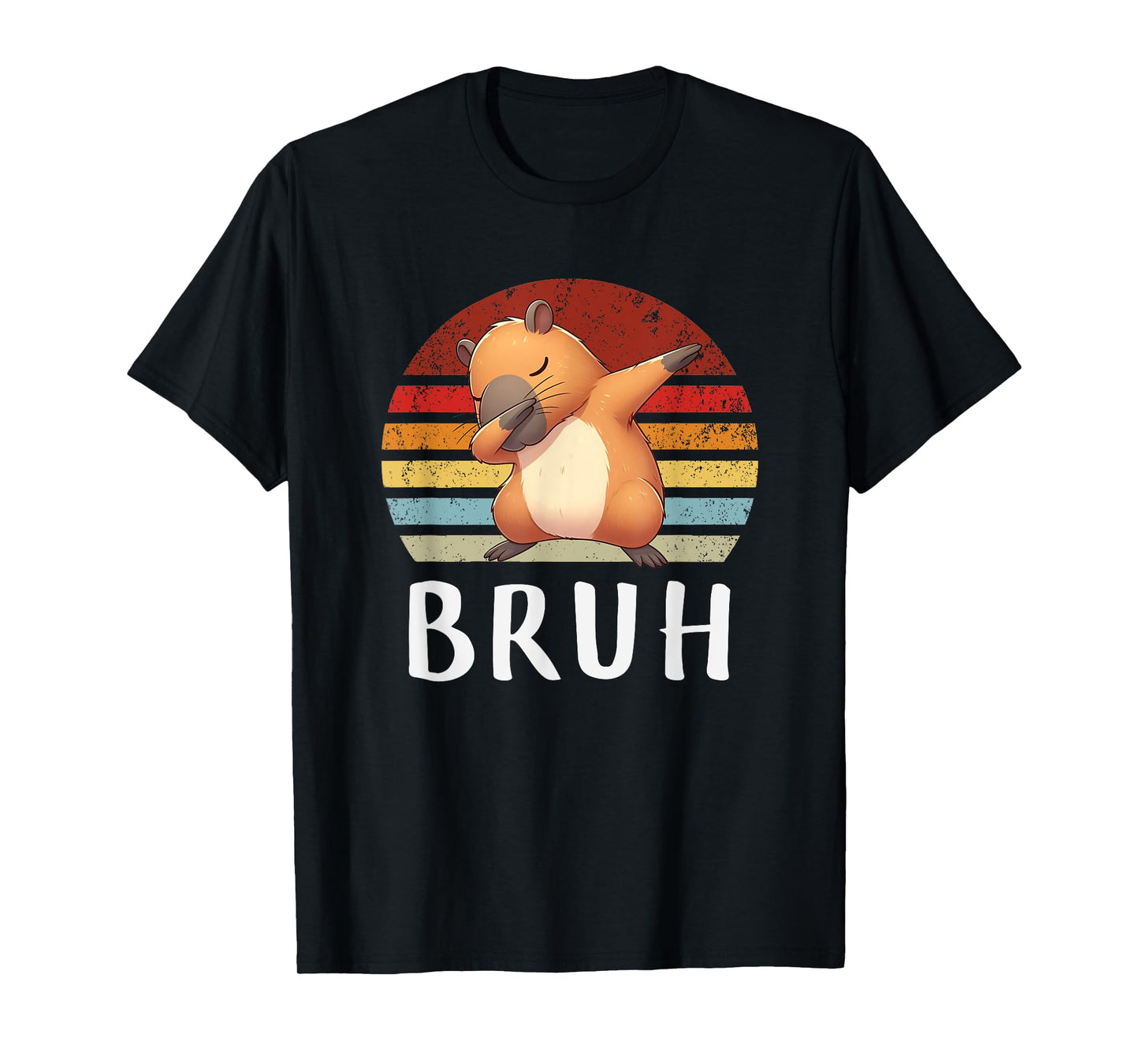 Vintage Dabbing Capy Bruh, Boy Girl Funny T-Shirt