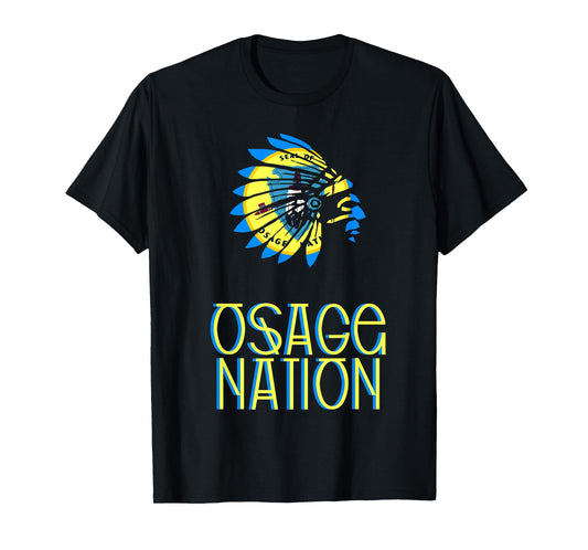 OSAGE TRIBAL NATION FLAG | NATIVE AMERICAN | HEADDRESS | T-Shirt
