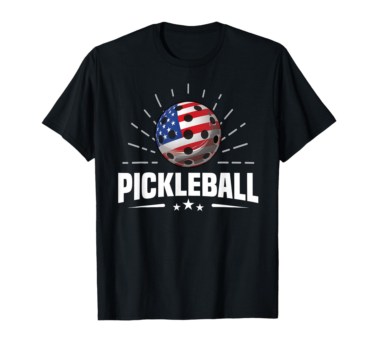 US American Flag Pickleball Player Paddleball Lover T-Shirt